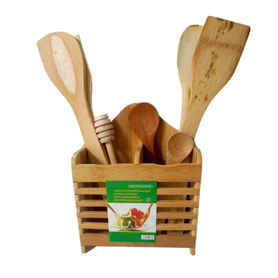 7 Pcs Organic Wooden Utensil Set