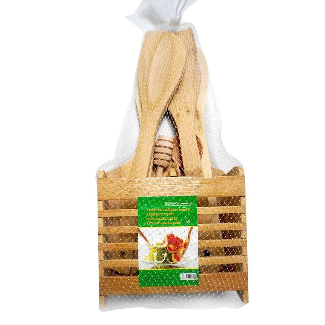 7 Pcs Organic Wooden Utensil Set